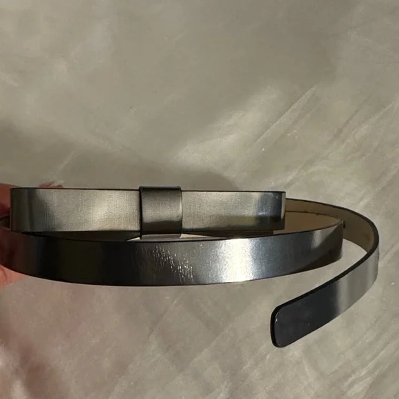 Kate Spade Dark Gray Leather Bow Belt - Picture 7 of 8